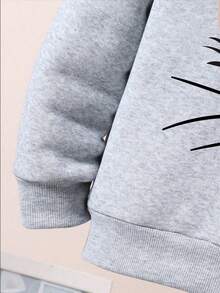 幼儿卡通图案羊毛连帽衫和运动裤套装