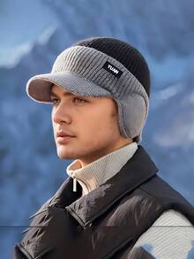 Ultimate Winter Warm Knit Hat Beanie With Brim & Ear Flaps - Super Soft Thermal Lined, Windproof & Water-Resistant Unisex Cap For Men & Women - Perfect For Outdoor Skiing, Hiking, Trekking & Daily Urban Fashion - Made With Premium Merino Wool