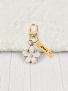 1pc Custom Metal Cherry Blossom Bow Keychain, Lightweight And Elegant Cherry Blossom Design, With Label Accessories, Suitable For Bags, Car Keys, Couples And Holiday Gifts - Multicolor - View 7