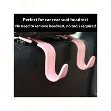 4pcs Car Seat Headrest Hanger, Car Seat Storage Hooks For Purse Handbag Jacket Grocery Bag, Universal Plastic Hanger For Car Backseat Accessories For Women Storage Organizer Travel Essentials Back To School Dormitory Storage Fall Decor - Nhiều màu - Xem 4