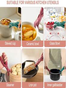 Silicone Multi-Function Heat Resistant Tongs - Heatproof Silicone Grip, Non-Slip Coating, Ergonomic Hot Plate, Tray Stand - Food Processing Kitchen Tool, Microwave Steamer Tongs, Multi-Function Bowl Rack Clip, Air Fryer Tongs, Heat Resistant Handle, Heat Resistant Bowl Clip, Oven Pot Clip - Multicolor - View 11