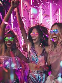 24 件装，每件 15 厘米/5.9 英寸，宽 6 厘米/2.36 英寸。夜灯派对用品，3 种照明模式，玩具，派对用品，适合成人节日、生日、复活节派对、婚礼角色扮演、圣诞夜派对（颜色随机发送）。 - 彩色 - 查看 9