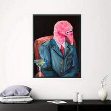 Poster de artă pe pânză fără ramă Mr. Worm - Decor de perete minimalist cu desene animate pentru sufragerie, dormitor, birou - Rezistent la apă și zgârieturi, potrivit pentru adulți - Idee de cadou perfectă pentru iubitorii de artă și pasionații de decorațiuni interioare