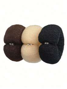 17cm DIY Bun Maker, Foam Round Mesh Bun Maker, Ballet Bun Maker, Ponytail Scrunchie Accessories, Home & Bathroom Decor, Autumn, Back To School Decor - Multicolor - View 8