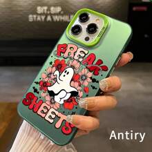 Custodia protettiva per iPhone 16 Pro Max, 16E, 15 Plus, 14, 13, 12, 11, XR, XS con design floreale fantasma divertente, resistente ai graffi, antiurto, perfetta per la borsa. Regalo perfetto per San Patrizio, custodia per cellulare.