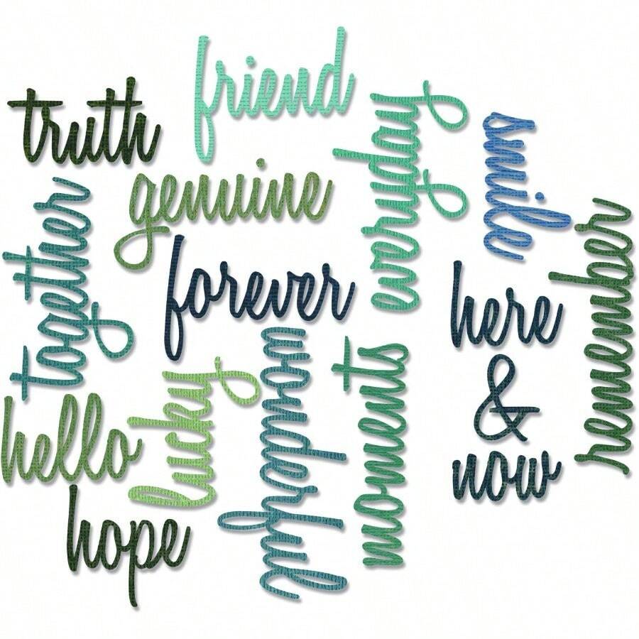 660225 Thinlits Die Set Friendship Words: Script By Tim Holtz 16 Pack