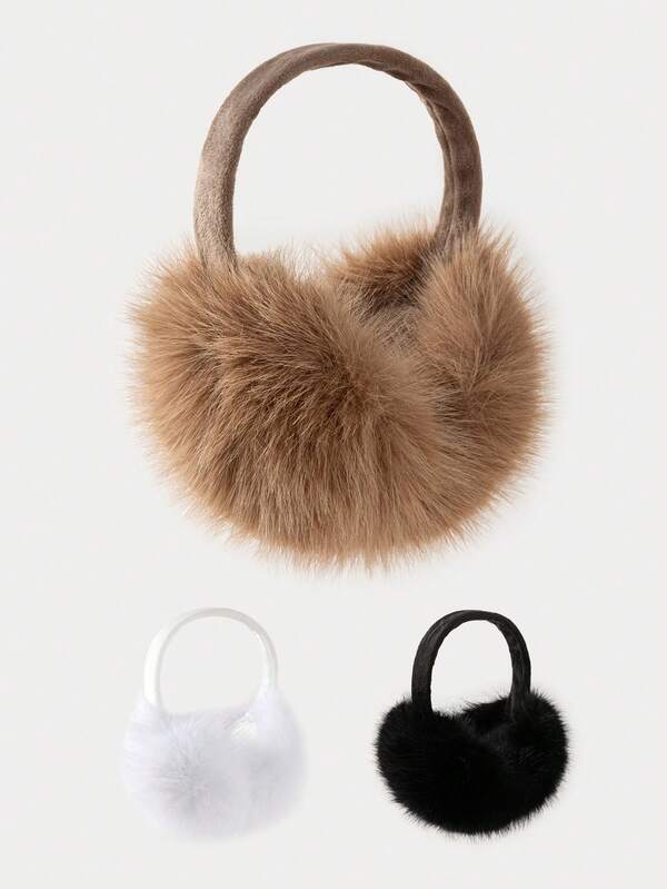 1pc Men's Faux Fur Ear Warmers, Foldable Regular Style Suitable For Keeping Warm In Winter