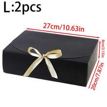 10pcs/5pcs/2pcs - White/Black/Pink/Brown Gift Box With Lid, Gift Box With Ribbon For Bridesmaid Proposal Box, Gift Box For Wedding, Birthday Gift, Shower Party And Other Parties, Valentine's Day Gifts, Valentine Day,Packaging, Birthday, DIY Making, Beauty Storage BOX - Black - View 14