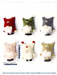 Juego de 6 muñecos miniatura de Papá Noel estilo bosque anciano como adornos para árbol de Navidad, decoraciones navideñas para el hogar, muñecos sin rostro, regalos de Navidad y Año Nuevo, decoraciones para fiestas navideñas, adornos para árbol de Navidad, decoraciones navideñas para el hogar, decoraciones navideñas, decoraciones de ventana navideñas, decoraciones de Año Nuevo, decoraciones para ambiente navideño