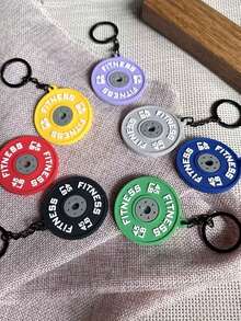 1pc Vibrant Colorful Keychain For Fitness Enthusiasts - Portable Unisex Design, Perfect As Backpack Charm, Key Ring, Key Chain, Car Interior Decoration, Ideal Gift For Gym Lovers To Attach To Gym Bags, School Bags Or Car Keys Christmas - Multicolor - View 9