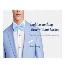 Solid Color Bow Tie For Men, Suitable As Gift For Boyfriend, Also Can Be Worn For Meetings, Banquets And Performances,Festival,Graduation Gift - Baby Blue - View 2