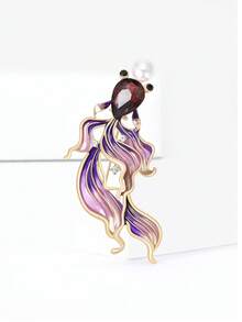 Fashionable Rhinestone Faux Pearl Goldfish Brooch For Women Animal Brooch Dress Suit Pin Accessories Party Banquet Gift