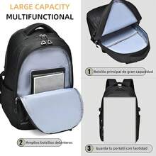 Mochila antirrobo, Mochila Impermeable, Mochila para Laptop gran capacidad, Mochila Portatil de14 Pulgadas, Mochila de Viaje para Mujeres y Hombres - GRIS - Ver 11