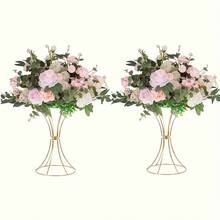 2pcs/Set Wrought Iron Electroplated Flower Stand, Wedding Aisle Decoration, Table Decoration, Home Decoration, Party Prop,Home Decor,Flower Vase,Centerpiece,Table Decor Gifts Birthday Graduation Room Decor Glass Vase