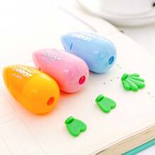 1pc/4pcs Carrot Shaped Single Hole Pencil Sharpener, Cute Carrot Design Manual Pencil Sharpener, Random Color And Style, Cartoon Style Handheld Pencil Sharpener, Suitable For School And Office Use, For Pencils And Cosmetic Pencils, Compact Pencil Sharpener For Students, Desktop Decor Portable Pencil Trimmer, Children's Learning Supplies Prize, Favorite Reward Gift For Boys, Girls, School Supplies