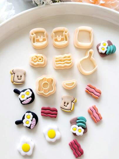 1/2/8pcs Food Shaped Clay Cutters, Suitable For Jewelry Making, Polymer Clay Baking Cutters, Egg Shaped Clay Tools, Jewelry Making Set