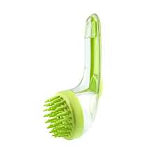 1pc/Long Handle Soft Teeth Silicone Deep Cleansing Shampoo Body Massage Brush, Press To Dispense Liquid Back Rub Multifunctional Bath Brush Massage Silicone Shampoo Brush Beauty Bath Massage Brush With Soap And Shampoo Dispenser Soft Silicone Brush Unisex Ladies' Day Gift Mother's Day Gift