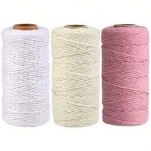Rollo de 300M de cuerda de algodón blanco de 2mm - Cuerda artesanal resistente a granel para costura DIY, macramé, decoración de bodas y cumpleaños - Multicolor - Ver 26