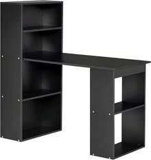 HOMCOM Modern Home Office Desk With 6-Tier Storage Shelves, 47 Writing Desk With Bookshelf, White - màu đen - Xem 13