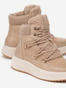 Soft Cozy Winter Boots For Women - Casual - Khaki - View 6