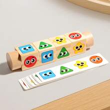Bloques de rompecabezas giratorios de madera | Juguete educativo Montessori | Juguete de rompecabezas educativo para la primera infancia | Juego de emparejamiento de patrones de doble cara - Multicolor - Ver 13