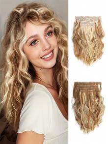 Clip In Hair Extensions 4 PCS/Set 12 Inch Short Water Wave Hair Extension For Women Heat-ResistantSynthetic Hair Extensions Hairpieces