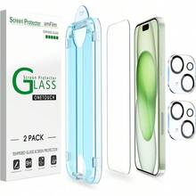 amFilm [2+4 Piezas] OneTouch Compatible con iPhone 17 Pro Max 6.9'' (2025) Protector de Pantalla, Mica Cristal Vidrio Templado,con Protector de Lente de Cámara, Instalación en 30 Segundos - IPH15-6.7" - Ver 13