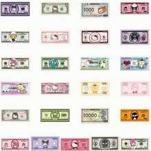 Sanrio 50pcs Cartoon Sanrio Banknote Stickers, Cute Cartoon Design, Highly Attractive Notebook, Phone Case, Laptop Decorative Stickers