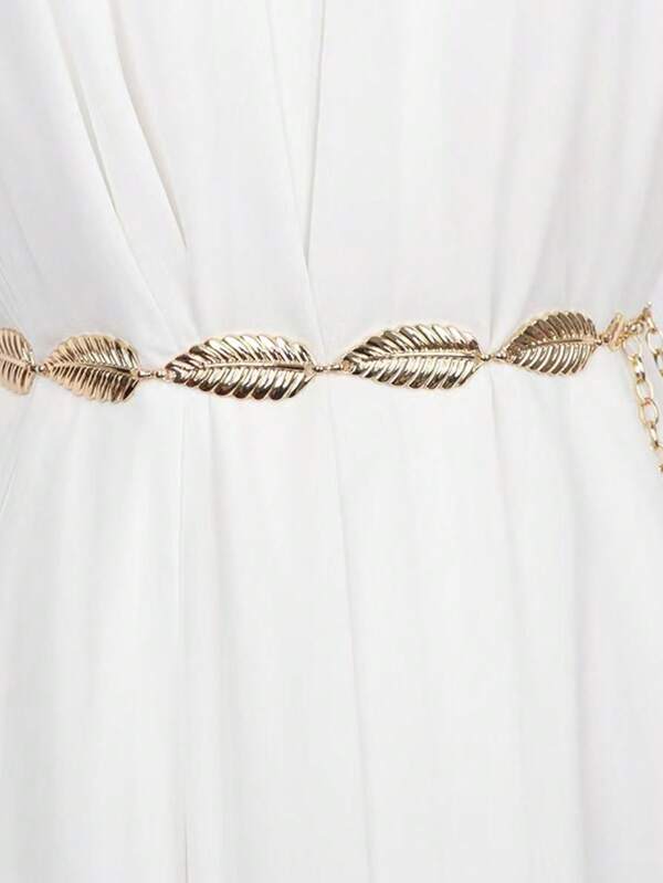 Vintage Blatt Metall Accessoire Taillenkette, vielseitige Mode Dekoration für Kleider, Pullover, Retro Zinklegierung Damen Gürtel, geeignet für Frühling, Sommer, Herbst, Winter