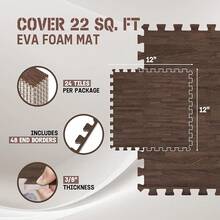 E. 24 pies cuadrados (24 azulejos) - Madera de roble oscuro