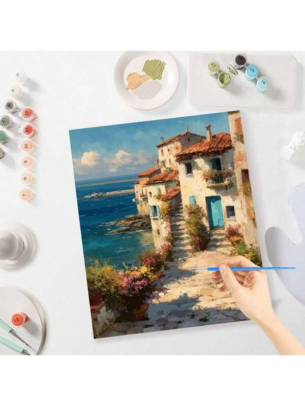 1 szt. Diy Malowanie Po Numerach Dla Dorosłych Wiejski Obraz Akrylowy Z Numerami Zestaw Startowy Do Rzemiosła Diy 40x50 cm/16x20 cali Bez Ramy