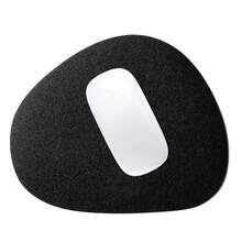 1 件防水易清洁、双面防滑天鹅绒底部、三角椭圆形、一体式合成简约鼠标垫，适合家庭和办公室使用 - 黑色 - 查看 5