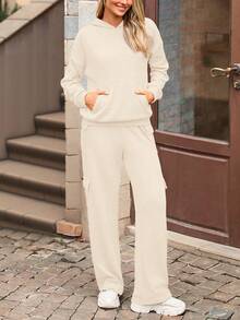 PRETTYGARDEN Women's  Spring Fall  Sweatsuits 2 Piece Sets  Outfits Lounge Matching Hoodie Set Travel Going Out Outfits Track Suits Winter Clothes New Years Valentine Vacation Outfits For Women Sweatsuit Set Women - 米色 - 查看 5