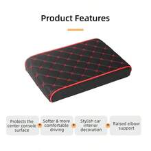 1pc 5cm/2-Inch Thick Car Armrest Pad, Thickened Pad For The Central Armrest Box, PU Leather Material, Beautiful And Generous Star Pattern, Solving The Problem Of Pets Damaging The Car Interior, And Traveling Happily - one-size - View 9
