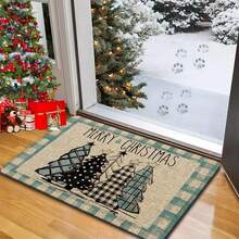 1/2/3pcs Buffalo Plaid Christmas Tree "Merry Christmas" Kitchen Mat Set, Subtle Winter Home Decor Kitchen Carpet - Multicolor - View 14