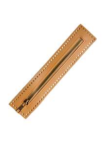 Elegant -Leather Zippers: , Double-Sided & Braided With Needle Thread Hole - Perfect In Beige, Black, & Light Brown - Multicolor - View 6