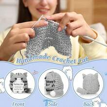 Positive Crochet Cat Mini Animal Emotional Cheer Up Support Gifts, Funny Crochet Mini Handmade Cat For Women Men Friends Mom Daughter Son, Plush Duck Shark Penguin Decorative Ornaments, Birthday Christmas Decor Graduation Gifts