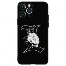 Funda de teléfono D- L Light Yagami para Apple , 13, 14, 13, 12, 11, XS, XR, X, 8, 7, Pro, Max, Plus, Mini, cubierta de silicona, negra, compatible con funda  17, funda  17 Pro, funda  17 Pro Max - z5 - Ver 9