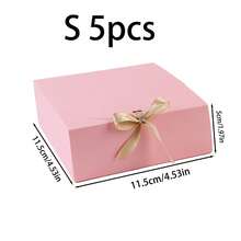 10pcs/5pcs/2pcs - White/Black/Pink/Brown Gift Box With Lid, Gift Box With Ribbon For Bridesmaid Proposal Box, Gift Box For Wedding, Birthday Gift, Shower Party And Other Parties, Valentine's Day Gifts, Valentine Day,Packaging, Birthday, DIY Making, Beauty Storage BOX,Graduation Gift Packaging, Wedding Party Decoration Box