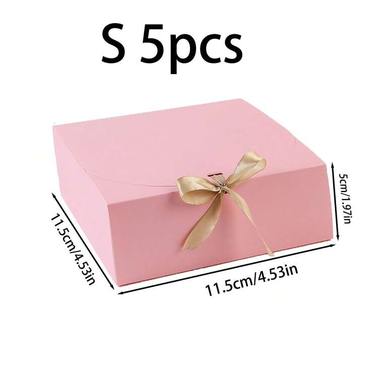 Caja de regalo con tapa de 10 piezas/5 piezas/2 piezas - Blanca/Negra/Rosa/Marrón, caja de regalo con cinta para propuesta de dama de honor, caja de regalo para boda, cumpleaños, fiesta de ducha y otras fiestas, regalos del Día de San Valentín, Día de San Valentín, empaque, cumpleaños, manualidades, almacenamiento de belleza, empaque de regalo de graduación, caja de decoración de fiesta de boda - Rosa - Añade 14