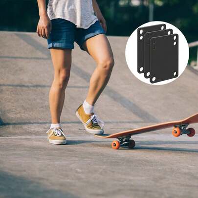 10 Pieces 3 Mm Skateboard Riser Shock Pads Longboard Rise Mats Skateboard Shock Mat Soft Longboard Shockpads