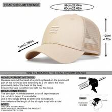 1pc boné de beisebol masculino triplo bordado, chapéu casual ajustável com proteção UV para atividades ao ar livre, viagens de primavera/verão, festa na praia