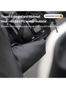 2 件冬季电动摩托车车把套，保暖加厚防水防风 PU 皮手套，反光款式（2 种随机款式） - 均碼 - 查看 9