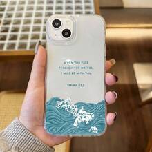 Funda de teléfono a prueba de golpes Funda de teléfono: Isaías 43:2 Escrituras de la Biblia Estética de océanos Decoración de primavera Funda transparente para iPhone 16 Pro Max Funda clara 11 12 13 14 15 Pro Max Plus XR Funda transparente Regalos cristianos para hermana mujeres hombres Protección contra caídas - 1 pieza - Ver 6