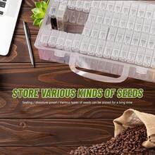 Caja Compartimentos Plastico, 64 Compartimentos Transparente Organizadoríble Caja de Almacenamiento con Pegatinas y Pinzas para Semillas Joyas Painting Accesorios - 1 - Ver 8