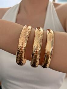 1-25pcs Minimalist Five-Pointed Star Bracelet Set - Yellow Gold - View 9