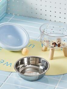 1pc High-Quality Pet Bowl, Anti-Slip & Anti-Spill Cat/Dog Stainless Steel Food Water Bowl, Large Capacity - Nhiều màu - Xem 7