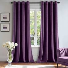 2 Panels Blackout Curtains Solid Soft Grommet Mustard Yellow Thermal Insulated Soundproof Room Darkening Curtains/Drapes/Panels Fall Living Room Bedroom 52 X 90 Inch - 紫色 - 查看 12