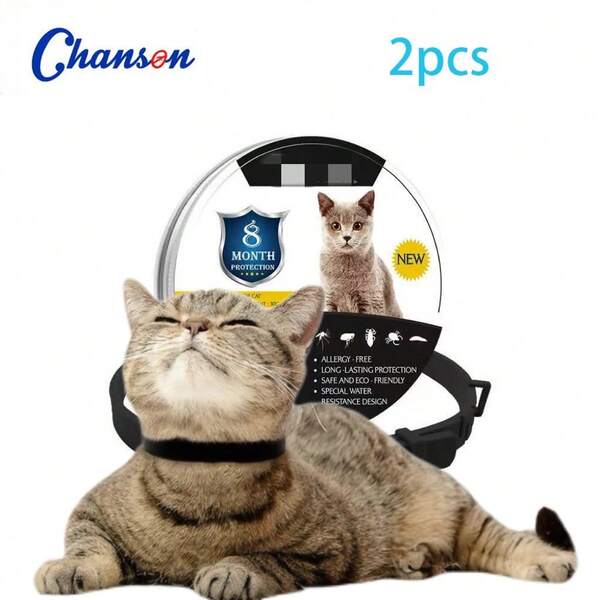 PETFAVOR 2pcs Flea-Proof Tick-Free Waterproof Dog Collars – 8-Month Long-Lasting Pest Control, Adjustable & Odorless, Indoor/Outdoor Protection For All Pets