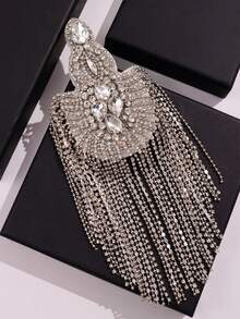 1 pieza Accesorio de charretera plateado elegante, versátil y de lujo con borlas, adecuado para uso diario y negocios